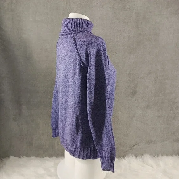 NWT KAREN SCOTT Fall Cozy Turtleneck Sweater MEDIUM(8-10)Lavender 100% Cotton - Picture 9 of 15